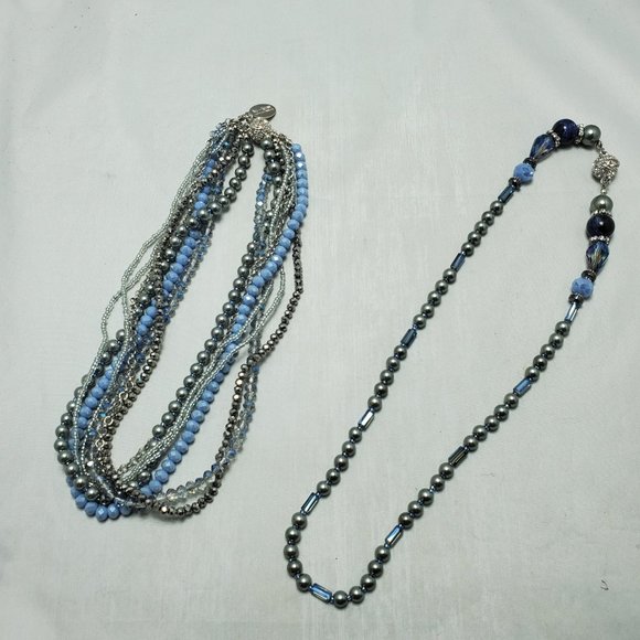 Ali Khan 7 Strand Iridescent Multicolor Glass Necklace (2 in 1) with gift box - Picture 6 of 11